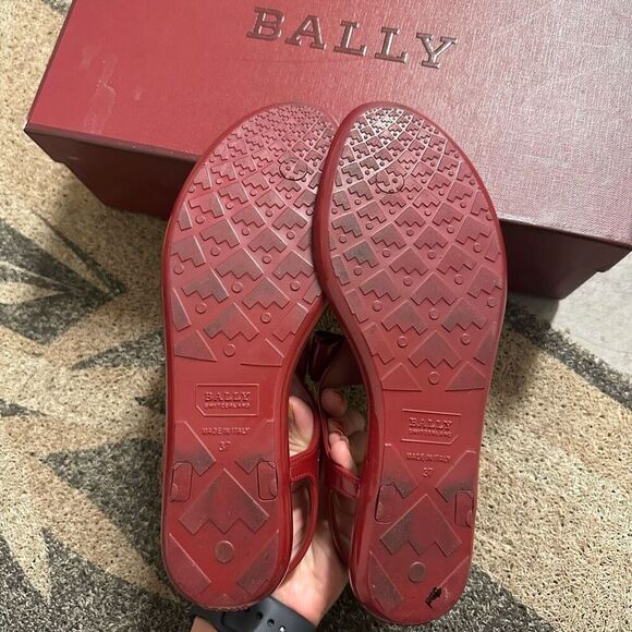 Bally Red Patent Sandals Size 6.5/37 In Box - Picture 6 of 6
